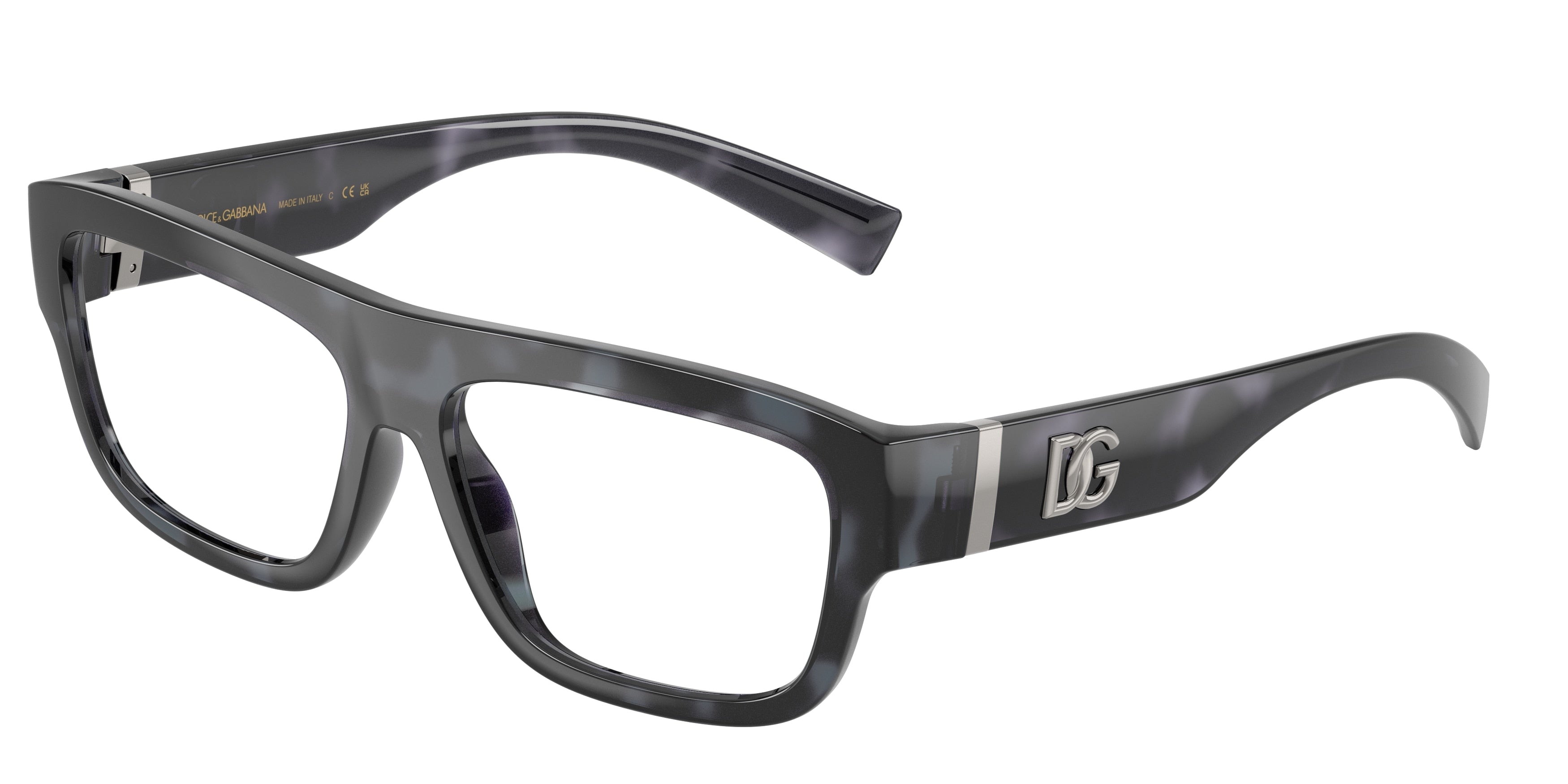 DOLCE & GABBANA DG5114 Rectangle Eyeglasses 3443-Blue Havana 57-145-15 - Color Map Blue