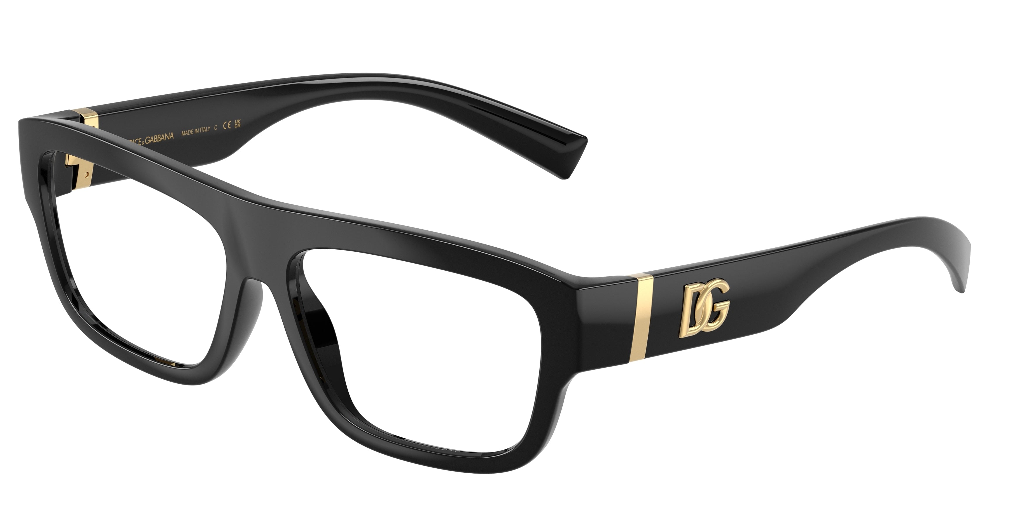 DOLCE & GABBANA DG5114 Rectangle Eyeglasses 501-Black 57-145-15 - Color Map Black