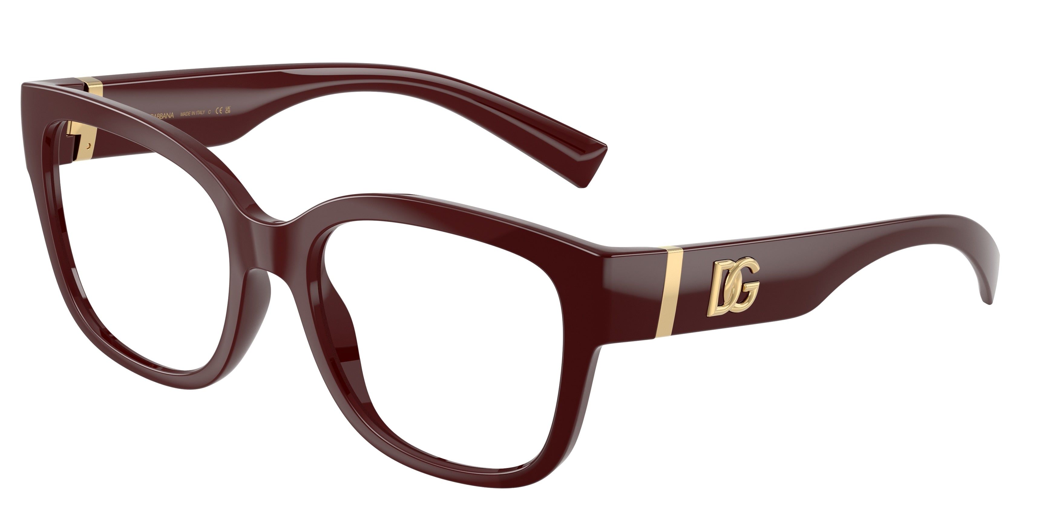 DOLCE & GABBANA DG5115 Butterfly Eyeglasses 3091-Bordeaux 55-145-19 - Color Map Red
