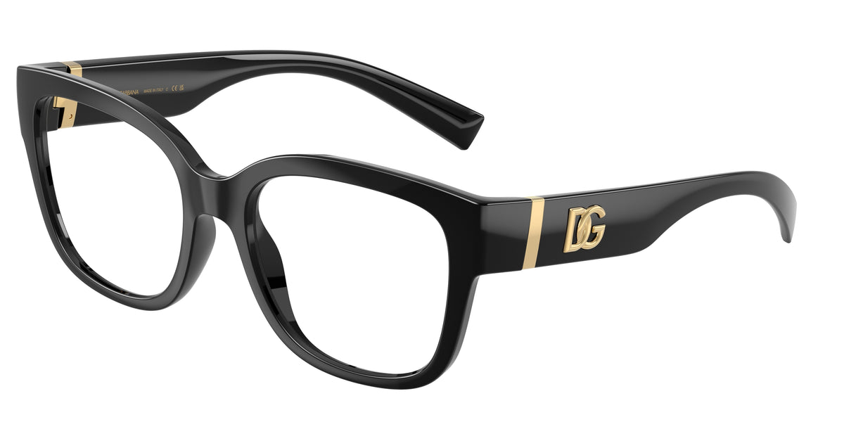 DOLCE & GABBANA DG5115 Butterfly Eyeglasses 501-Black 55-145-19 - Color Map Black