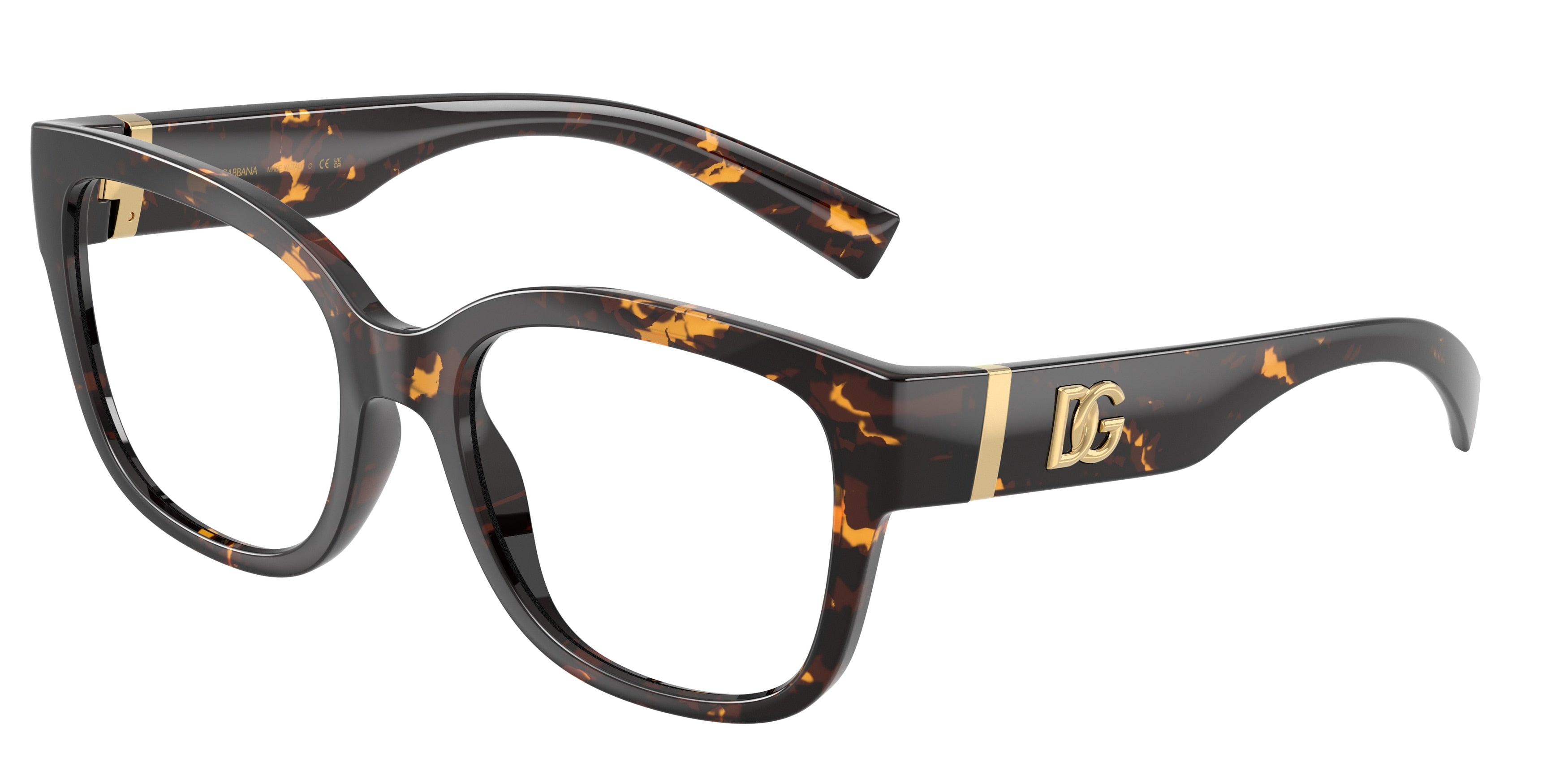 DOLCE & GABBANA DG5115 Butterfly Eyeglasses 512-Yellow Havana 55-145-19 - Color Map Tortoise