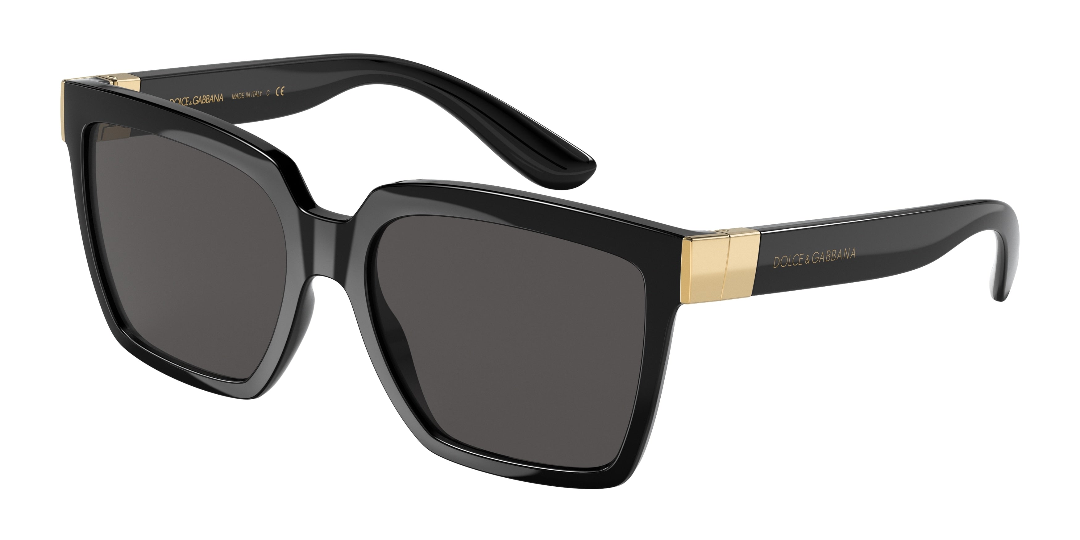 DOLCE & GABBANA DG6165 Square Sunglasses 501/87-Black 56-140-17 - Color Map Black