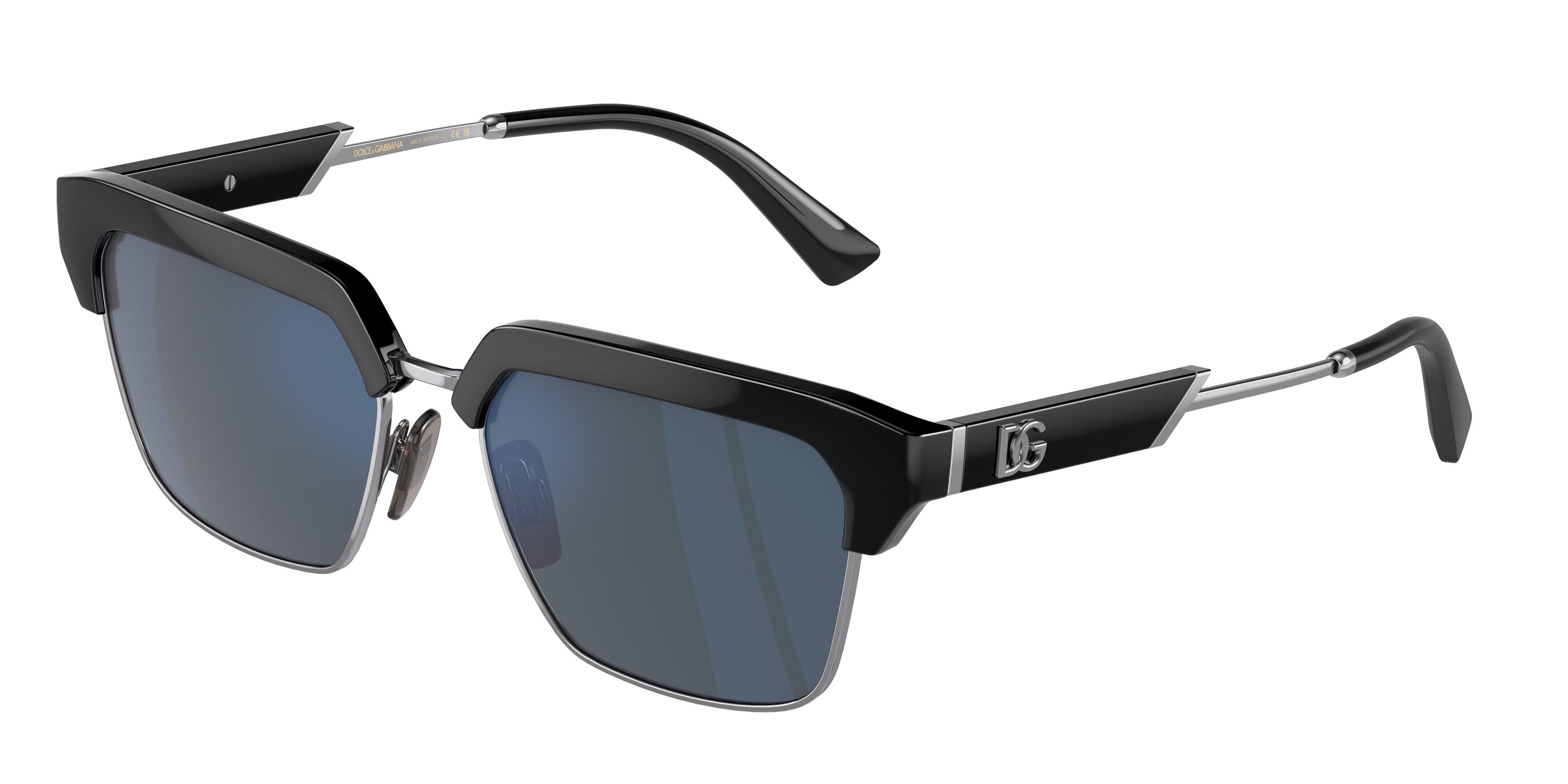 DOLCE & GABBANA DG6185 Square Sunglasses 501/55-Black 55-145-17 - Color Map Black