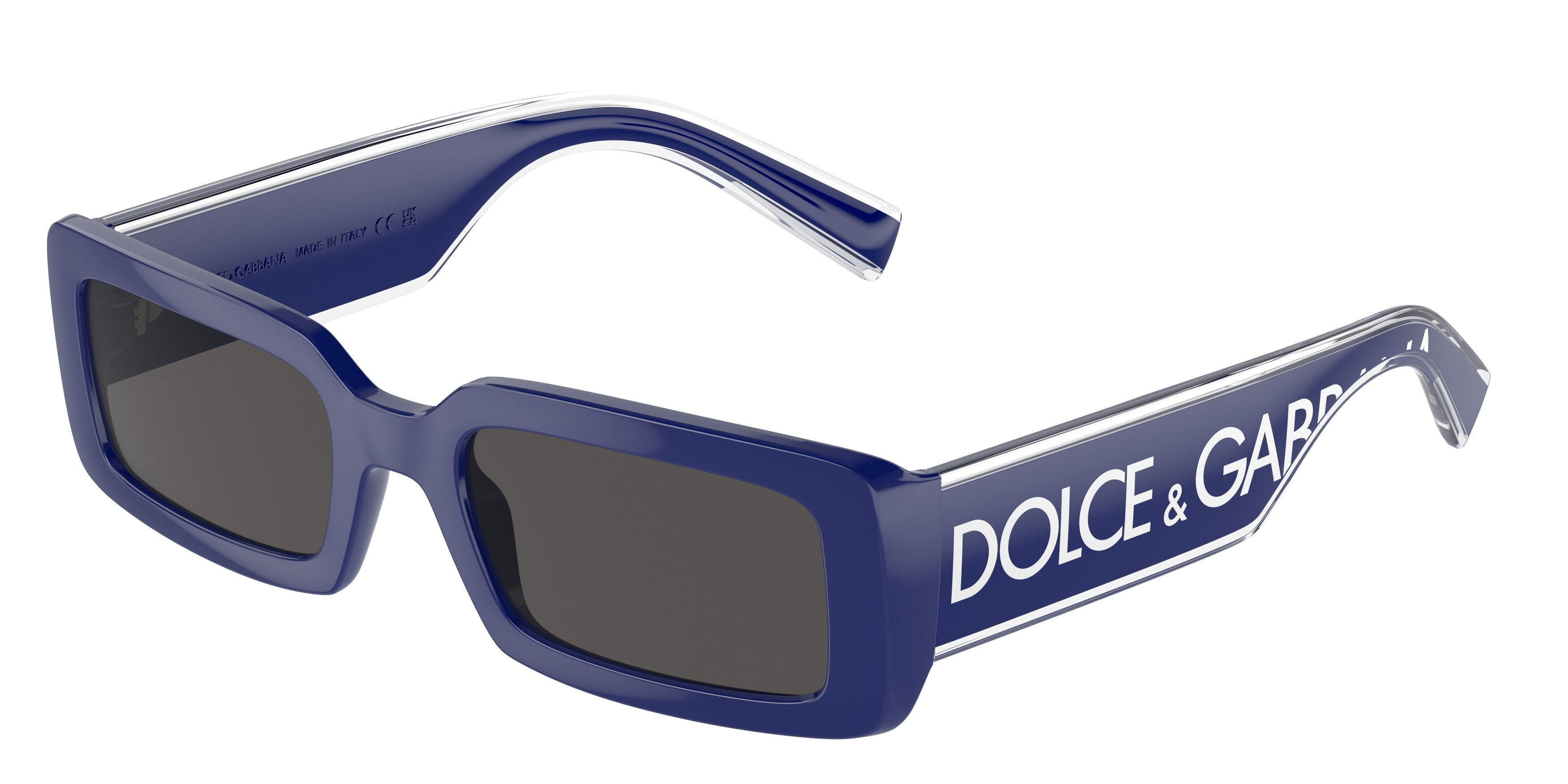 DOLCE & GABBANA DG6187 Rectangle Sunglasses 309487-Blue 53-145-20 - Color Map Blue