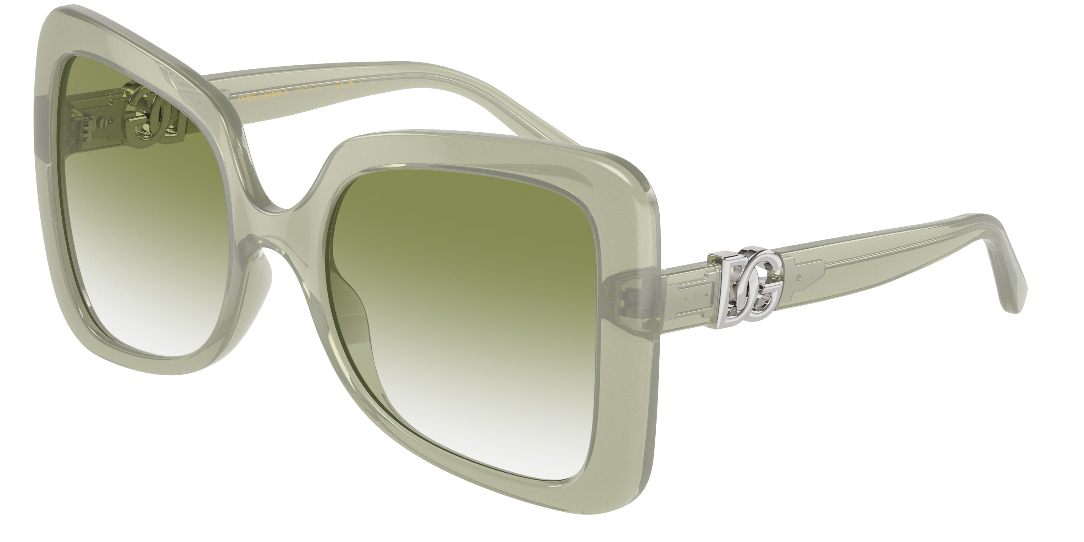 DOLCE & GABBANA DG6193U Butterfly Sunglasses 3345W0-Milky Green 56-145-21 - Color Map Green