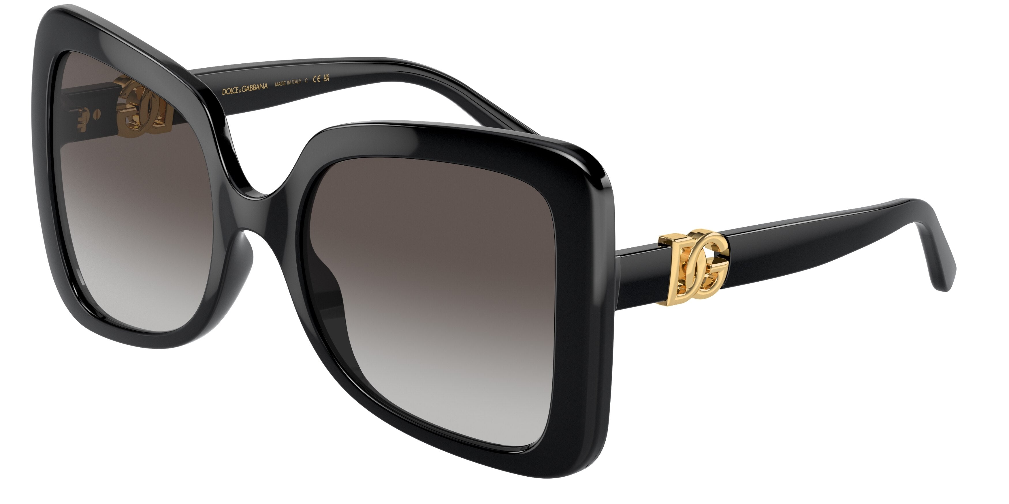 DOLCE & GABBANA DG6193U Butterfly Sunglasses 501/8G-Black 56-145-21 - Color Map Black