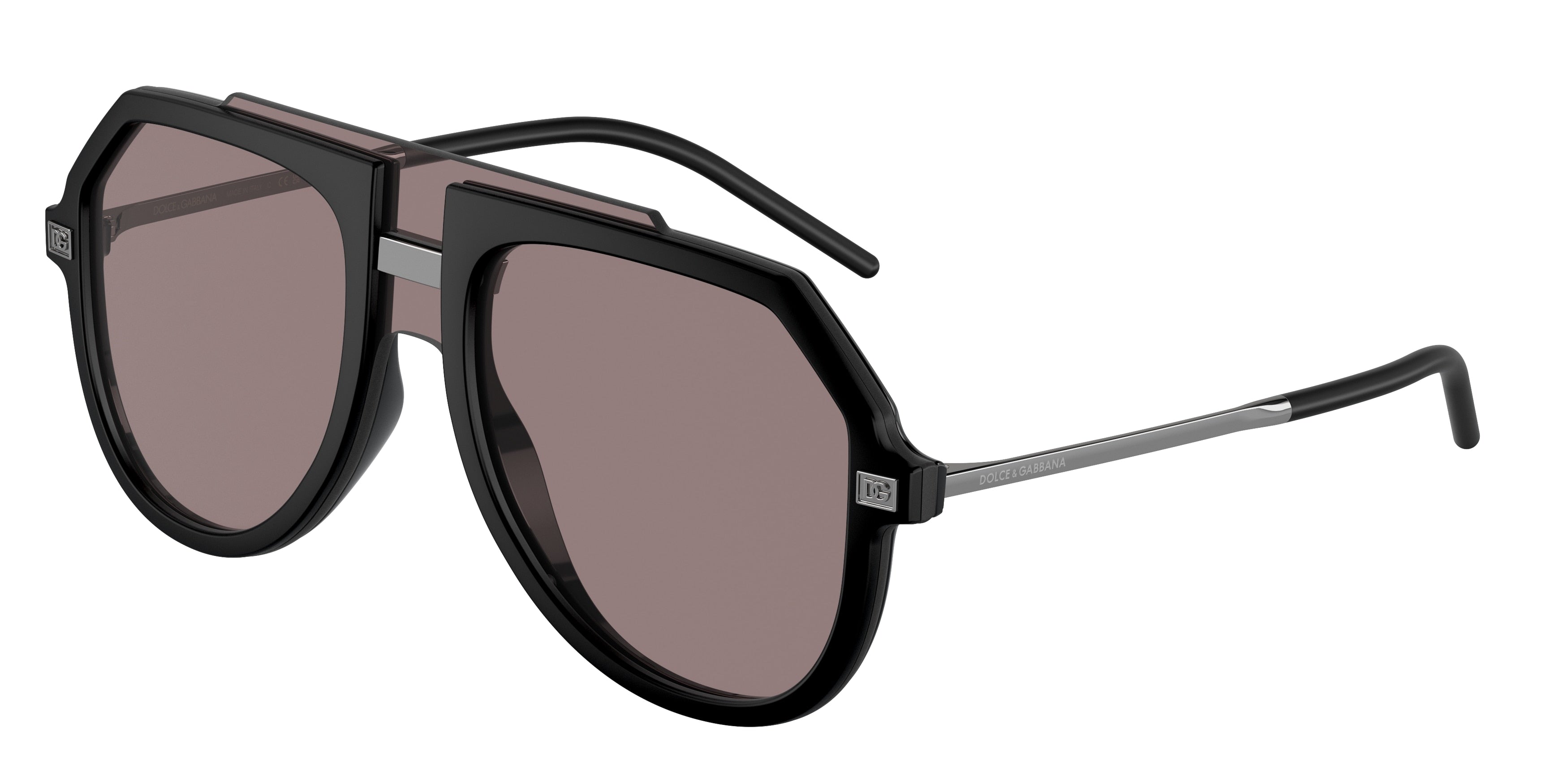 DOLCE & GABBANA DG6195 Pilot Sunglasses 25257N-Matte Black 0-145-145 - Color Map Black