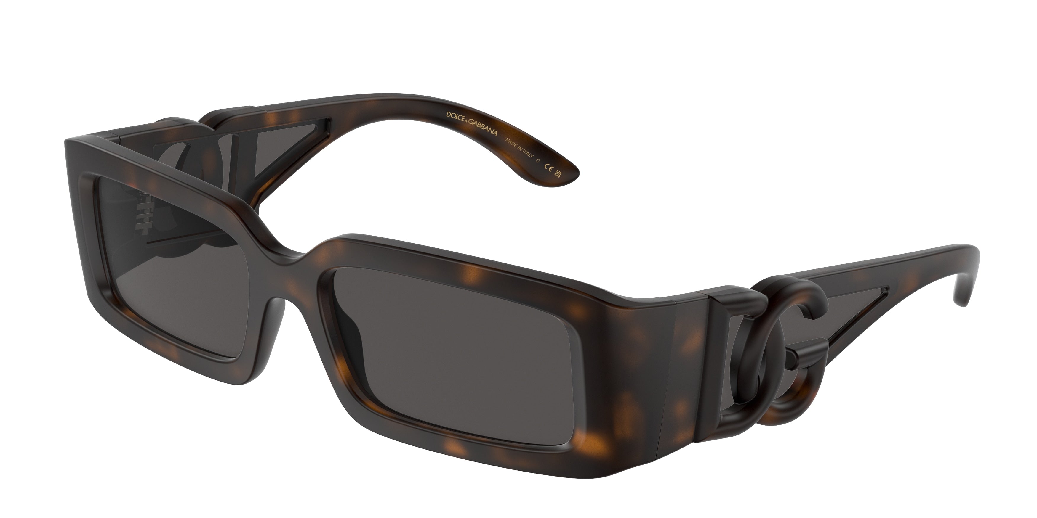 DOLCE & GABBANA DG6197 Rectangle Sunglasses 193587-Rubberized Havana 53-130-17 - Color Map Tortoise