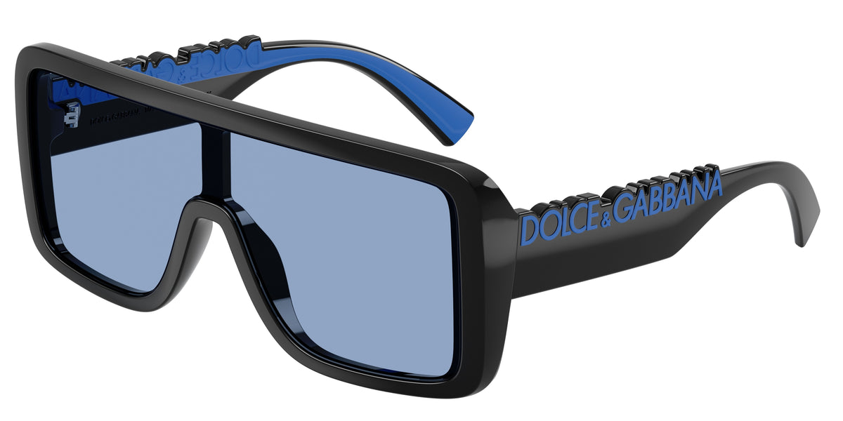 DOLCE & GABBANA DG6204 Rectangle Sunglasses 501/80-Black 0-145-134 - Color Map Black