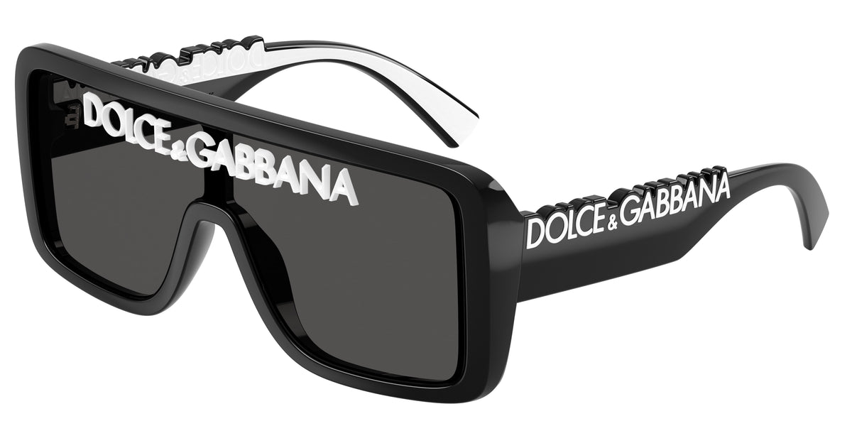 DOLCE & GABBANA DG6204 Rectangle Sunglasses L50187-Black 0-145-134 - Color Map Black