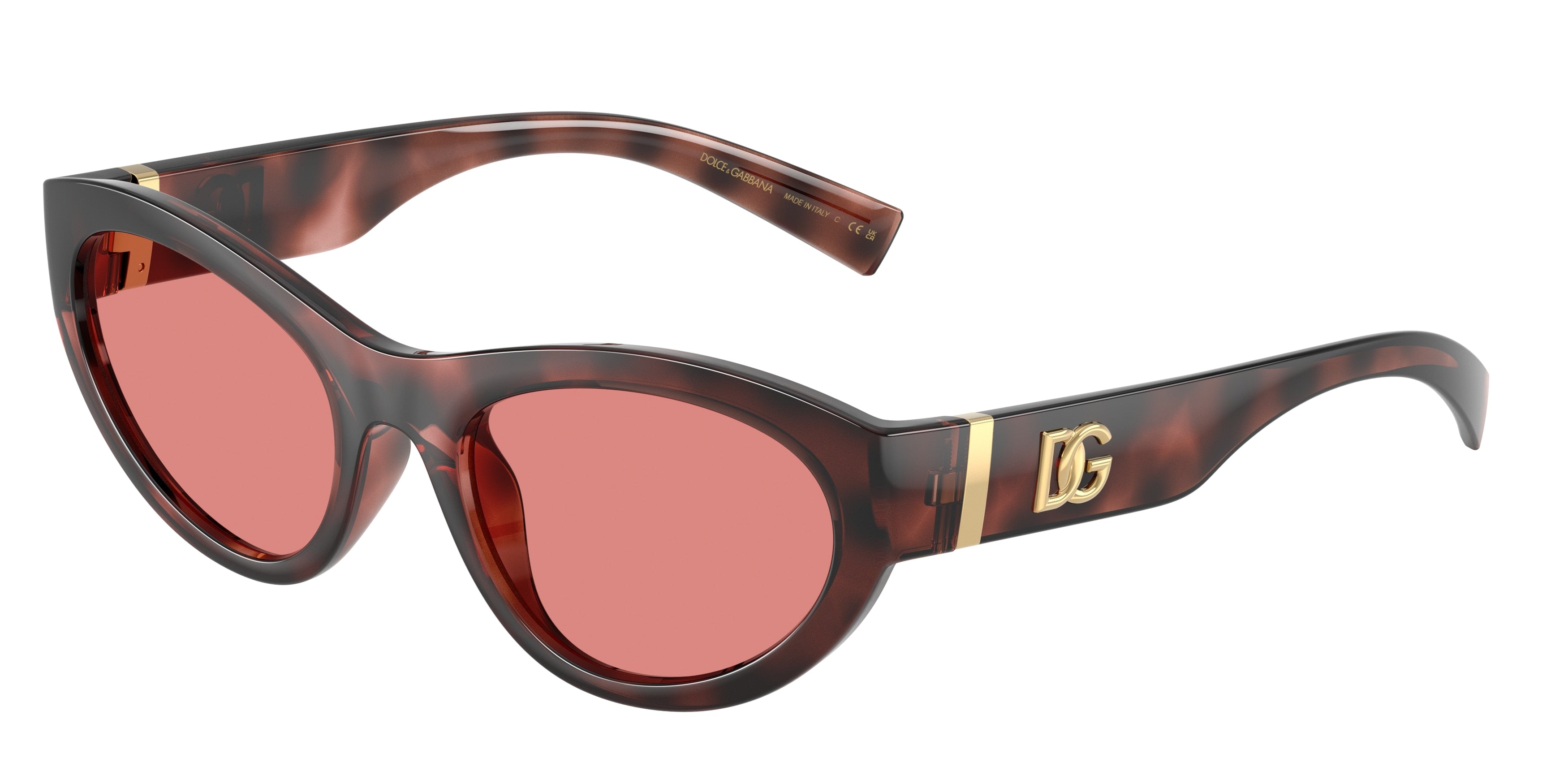 DOLCE & GABBANA DG6207 Cat Eye Sunglasses 347684-Pink Havana 54-145-20 - Color Map Tortoise
