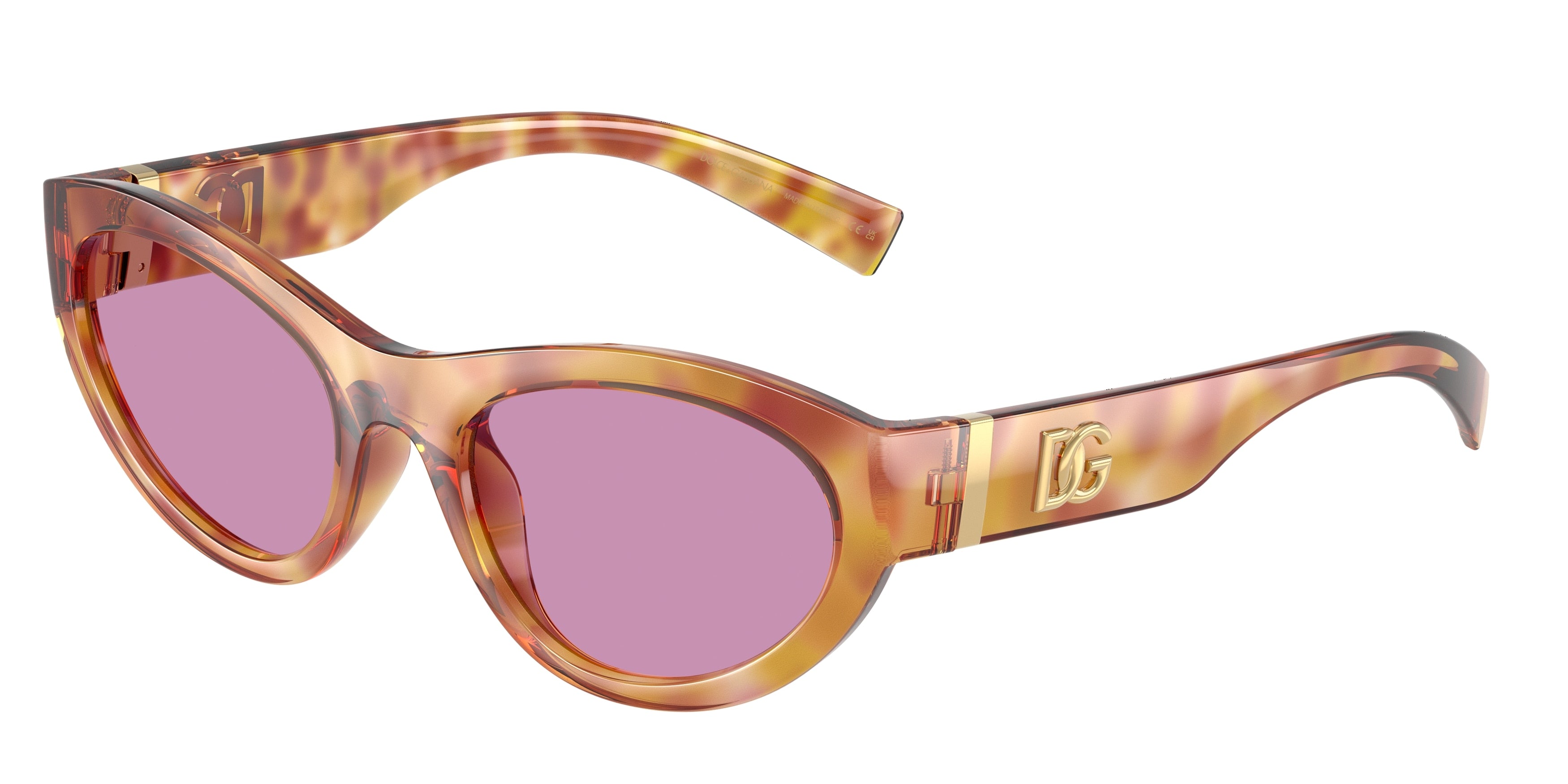 DOLCE & GABBANA DG6207 Cat Eye Sunglasses 34771A-Violet Havana 54-145-20 - Color Map Violet
