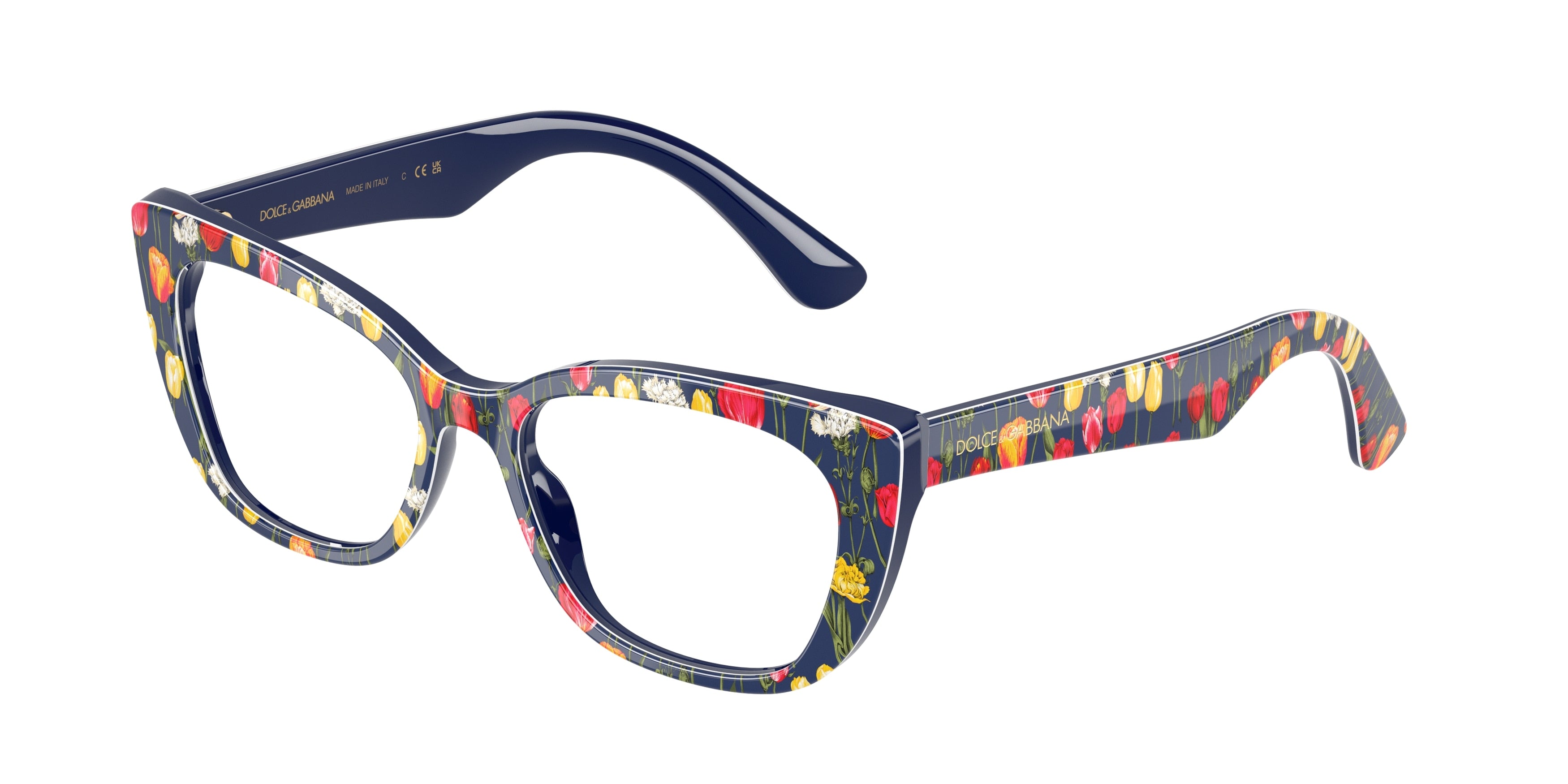Dolce & Gabbana Kids DX3357 Cat Eye Eyeglasses  3435-Tulips 49-130-15 - Color Map Blue