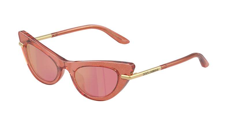 Dolce & Gabbana Kids DX4008 Cat Eye Sunglasses 3104/Z-Glitter Pink 44-130-18 - Color Map Pink