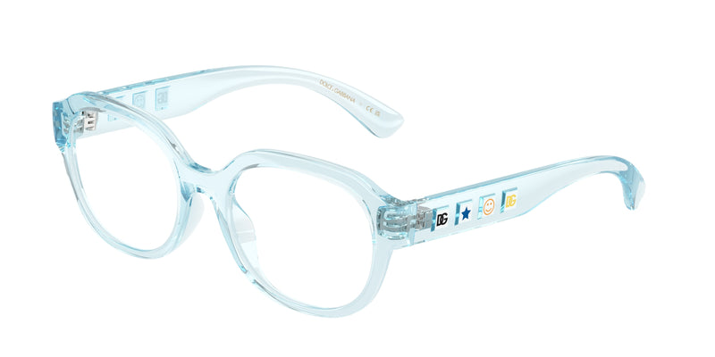 Dolce & Gabbana Kids DX5004U Round Eyeglasses 3346-Transparent Azure 48-130-17 - Color Map Blue