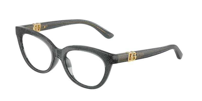 Dolce & Gabbana Kids DX5005U Butterfly Eyeglasses 3241-Glitter Black 48-130-15 - Color Map Black