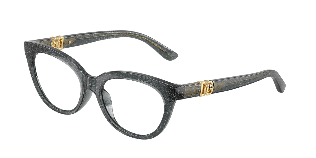 Dolce & Gabbana Kids DX5005U Butterfly Eyeglasses 3241-Glitter Black 48-130-15 - Color Map Black