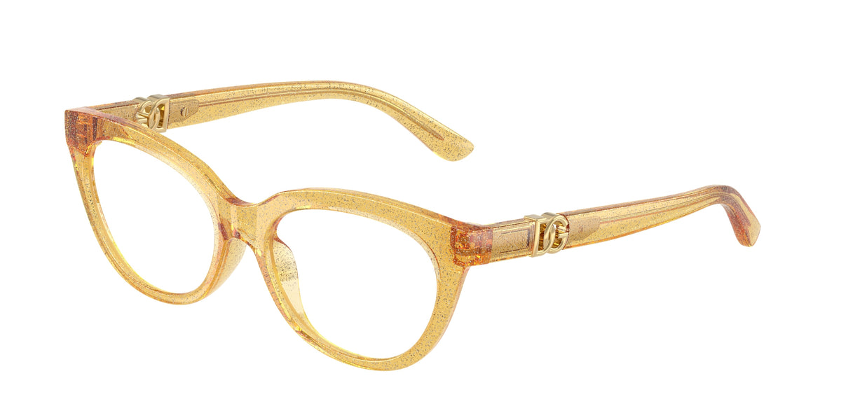 Dolce & Gabbana Kids DX5005U Butterfly Eyeglasses 3455-Glitter Yellow 48-130-15 - Color Map Yellow
