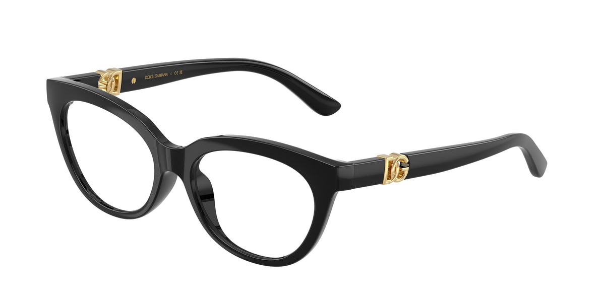 Dolce & Gabbana Kids DX5005U Butterfly Eyeglasses 501-Black 48-130-15 - Color Map Black