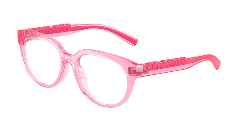 Dolce & Gabbana Kids DX5007 Phantos Eyeglasses 3148-Transparent Pink 49-130-16 - Color Map Pink