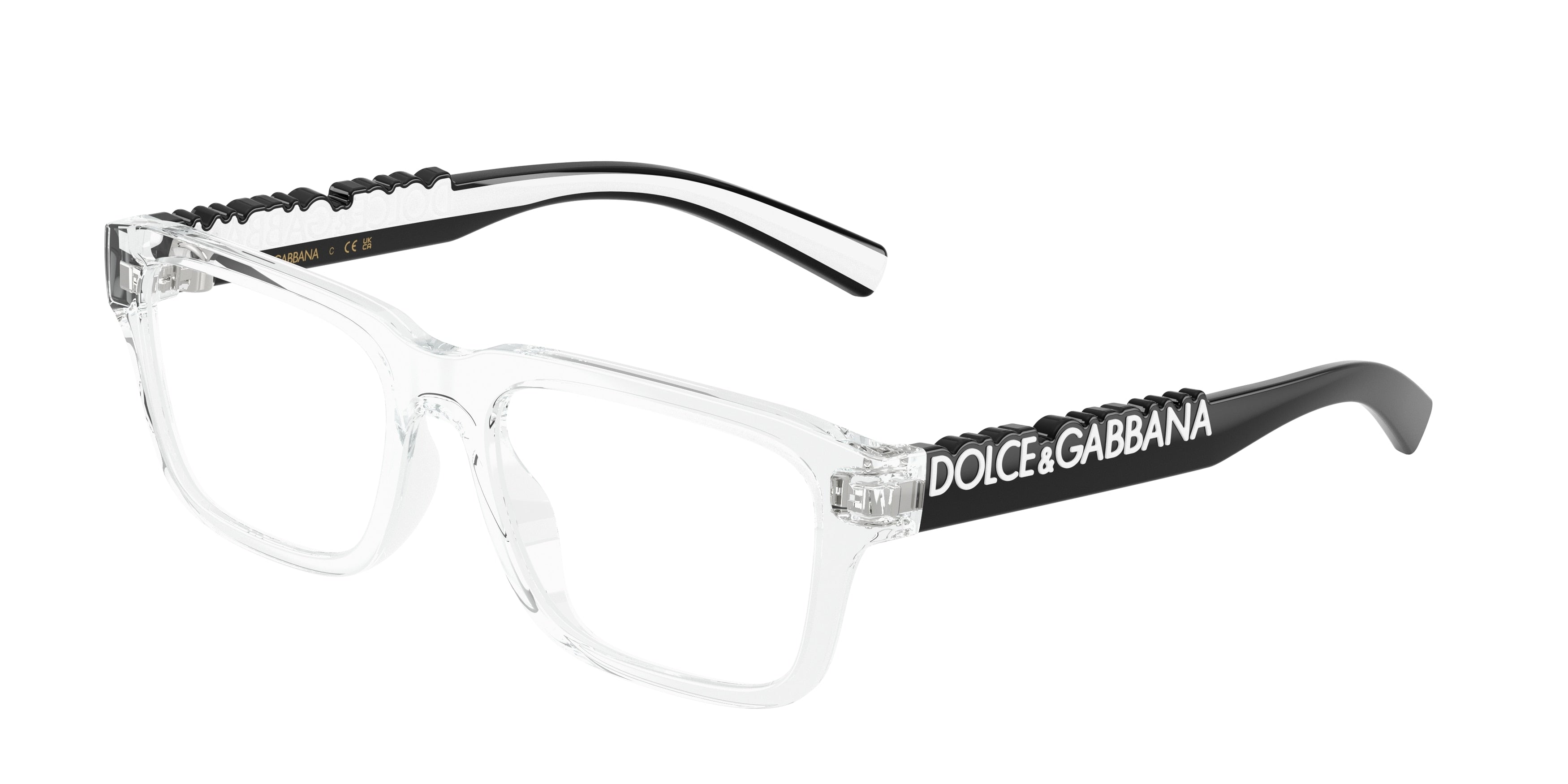 Dolce & Gabbana Kids DX5008 Rectangle Eyeglasses  3133-Crystal 49-130-16 - Color Map Transparent