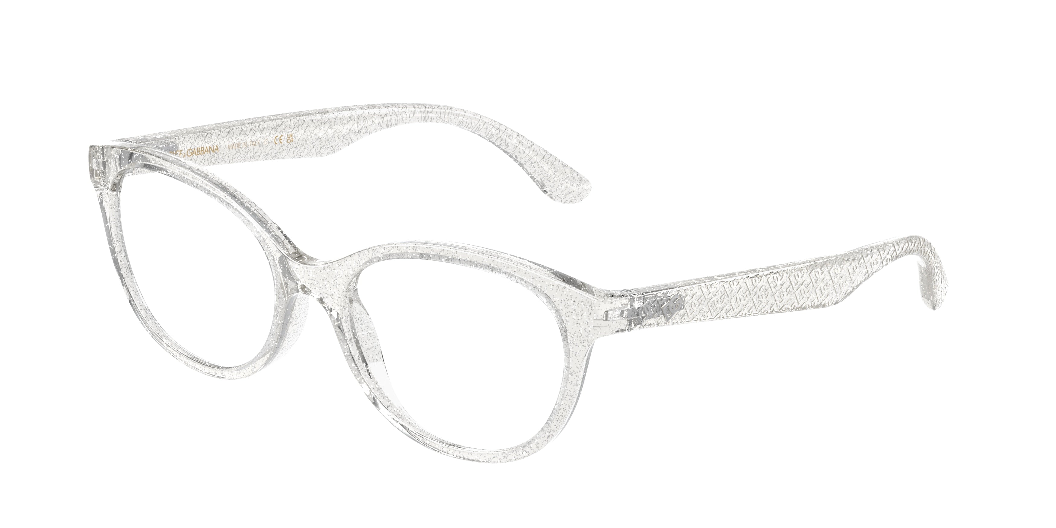 Dolce & Gabbana Kids DX5096 Butterfly Eyeglasses  3108-Crystal Glitter 49-130-16 - Color Map Transparent