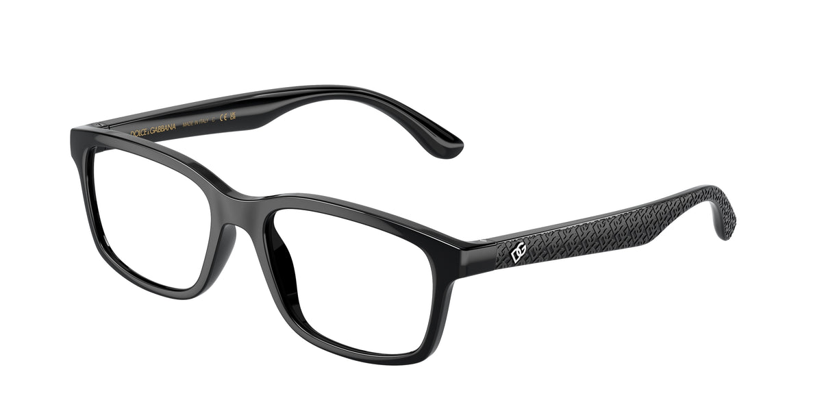 Dolce & Gabbana Kids DX5097 Rectangle Eyeglasses 501-Black 48-130-16 - Color Map Black