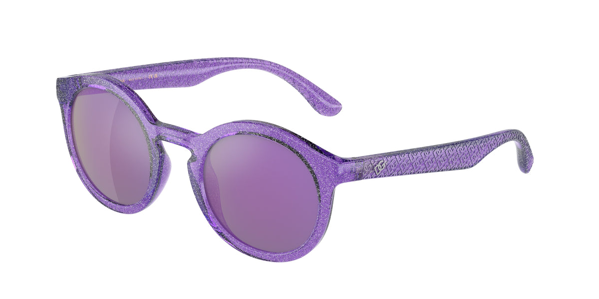 Dolce & Gabbana Kids DX6002 Phantos Sunglasses 33534V-Violet Glitter 45-130-21 - Color Map Violet