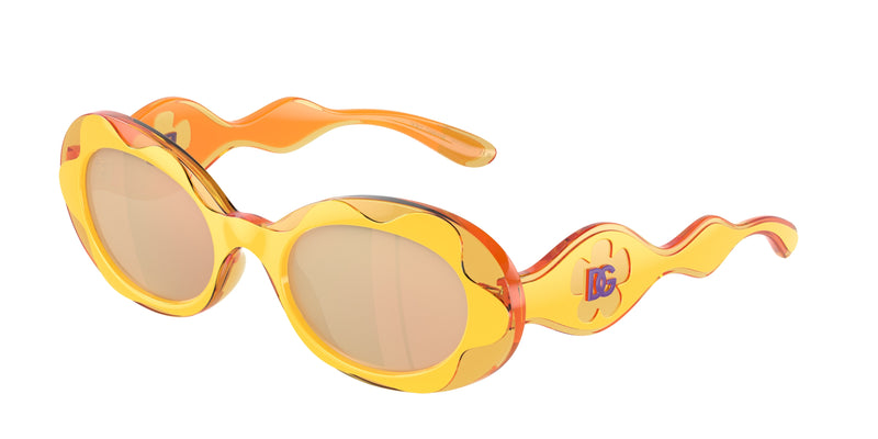 Dolce & Gabbana Kids DX6005 Oval Sunglasses 33347J-Yellow 49-130-19 - Color Map Yellow