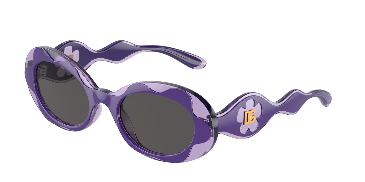 Dolce & Gabbana Kids DX6005 Oval Sunglasses 333587-Purple 49-130-19 - Color Map Violet