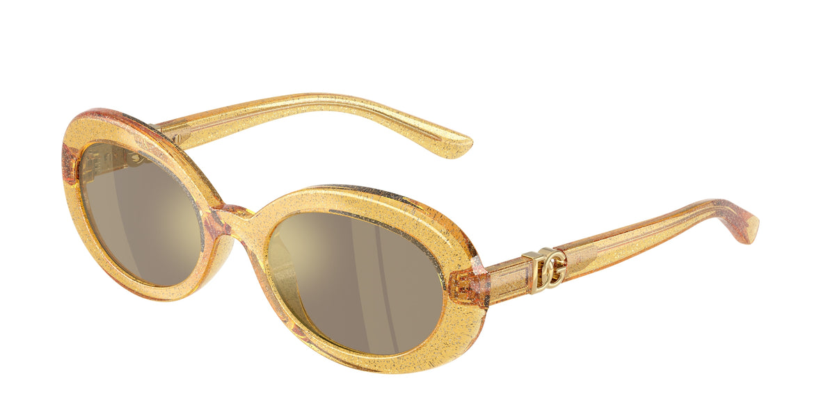 Dolce & Gabbana Kids DX6007U Oval Sunglasses 34555A-Glitter Yellow 49-130-19 - Color Map Yellow