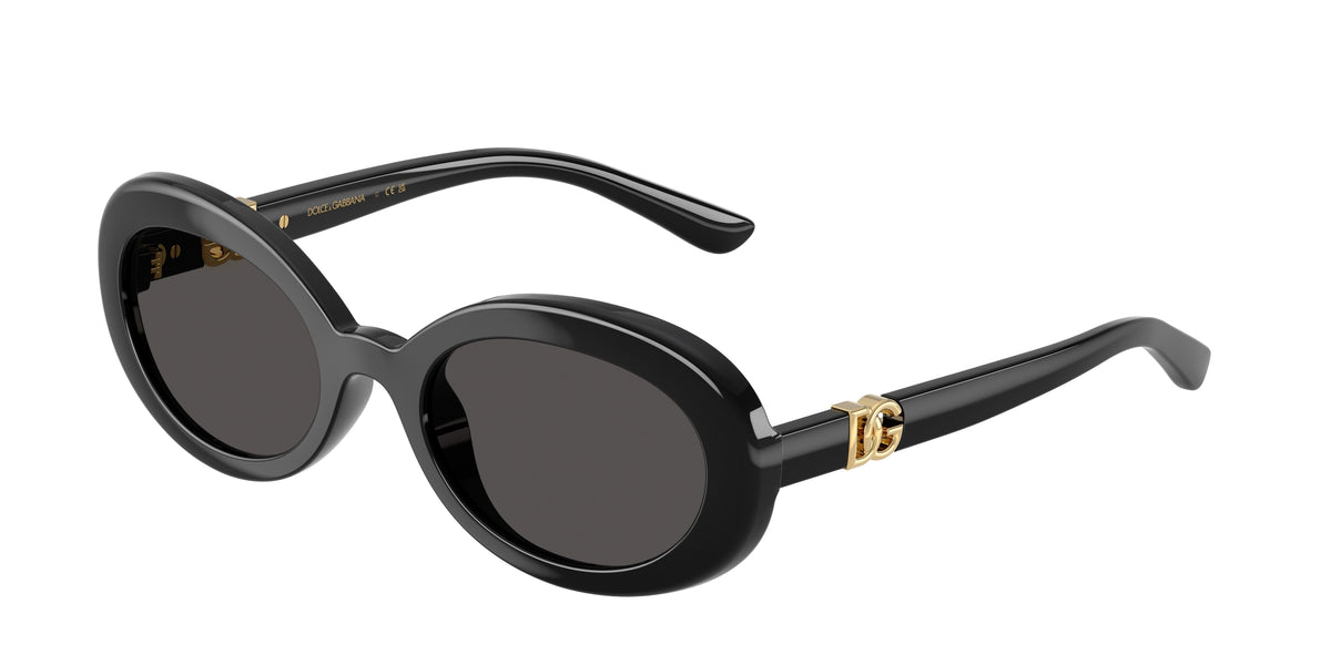 Dolce & Gabbana Kids DX6007U Oval Sunglasses 501/87-Black 49-130-19 - Color Map Black