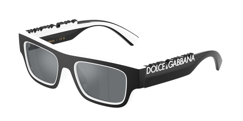 Dolce & Gabbana Kids DX6011 Rectangle Sunglasses 34576G-Black/White 47-130-17 - Color Map Black