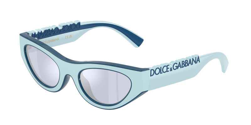 Dolce & Gabbana Kids DX6012 Cat Eye Sunglasses 30151U-Azure Rubber/Blue 47-130-19 - Color Map Violet
