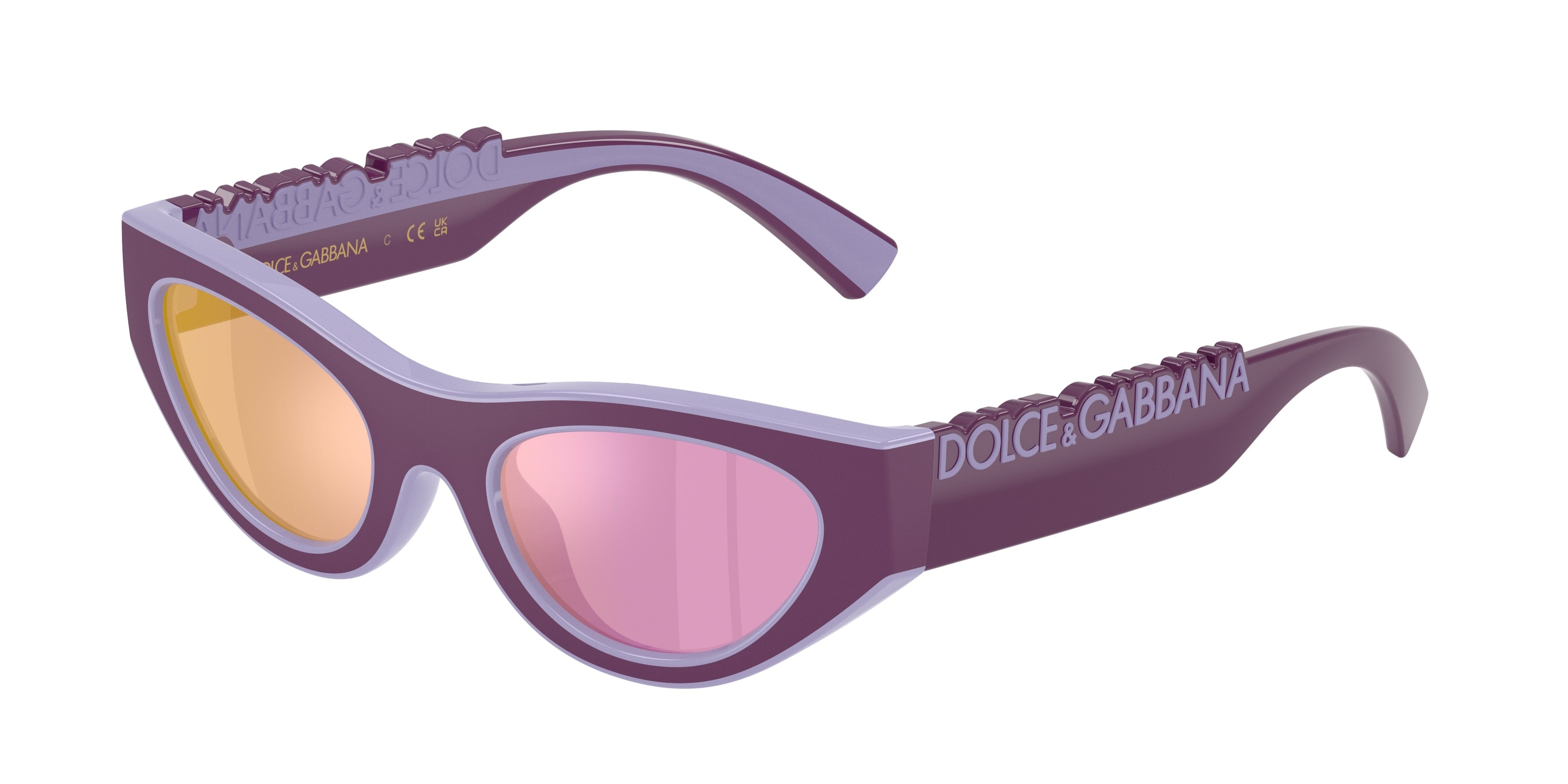 Dolce & Gabbana Kids DX6012 Cat Eye Sunglasses  33601T-Violet Rubber/Lillac 47-130-19 - Color Map Blue