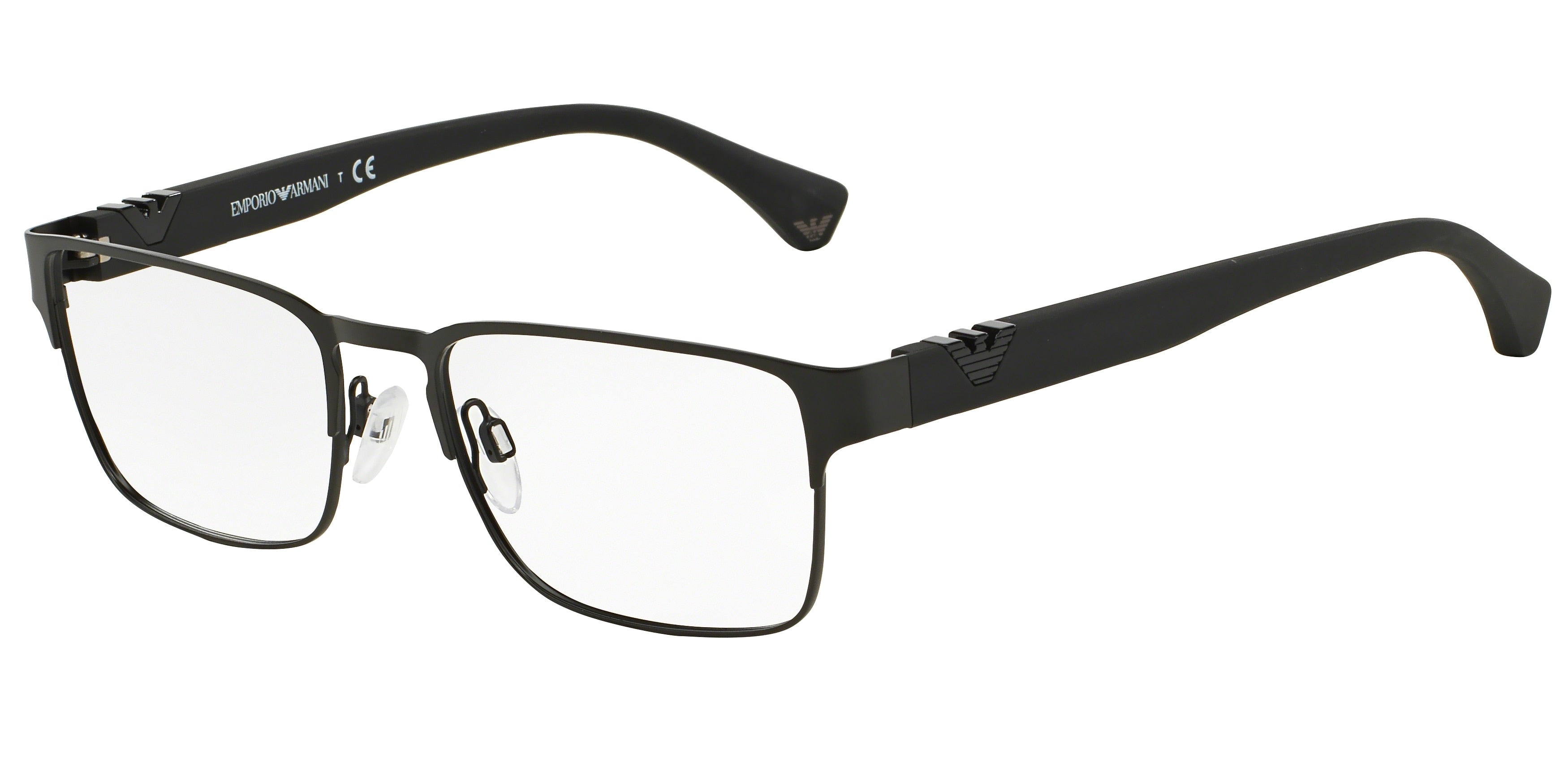 Emporio Armani EA1027 Square Eyeglasses 3001-Matte Black 55-140-18 - Color Map Black