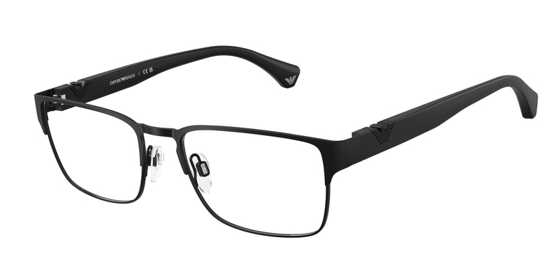 Emporio Armani EA1027 Square Eyeglasses 3001-Matte Black 57-140-18 - Color Map Black