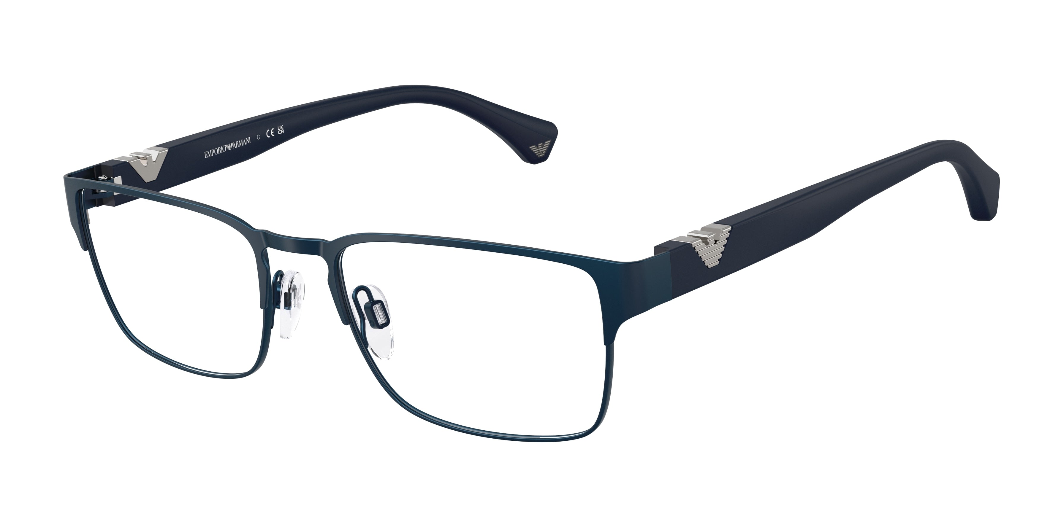 Emporio Armani EA1027 Square Eyeglasses 3100-Matte Blue 57-140-18 - Color Map Blue