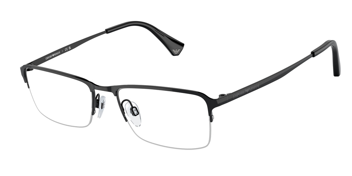 Emporio Armani EA1044TD Rectangle Eyeglasses 3001-Shiny Black 55-145-18 - Color Map Black