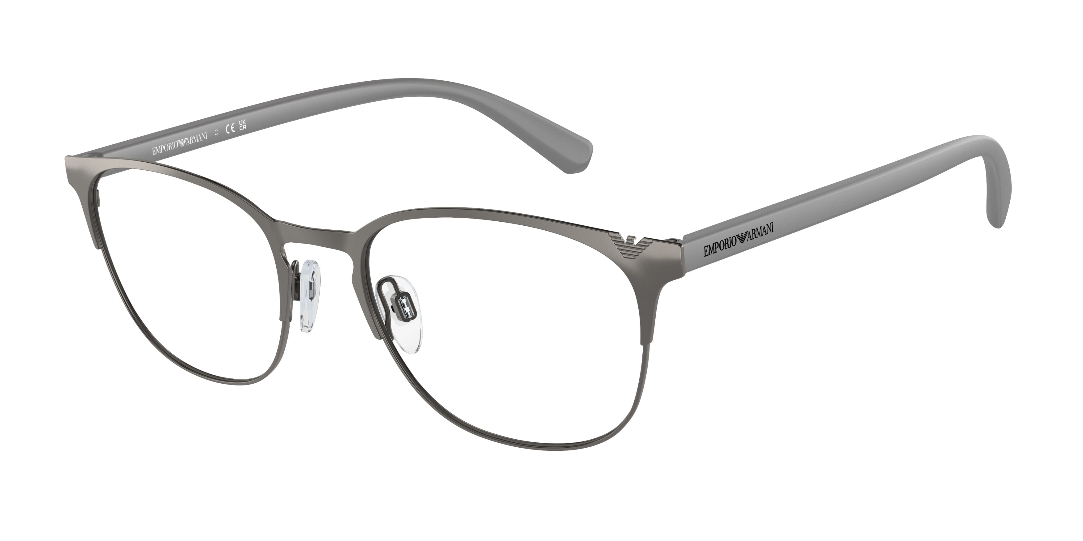 Emporio Armani EA1059 Oval Eyeglasses 3095-Matte Gunmetal 51-140-19 - Color Map Grey