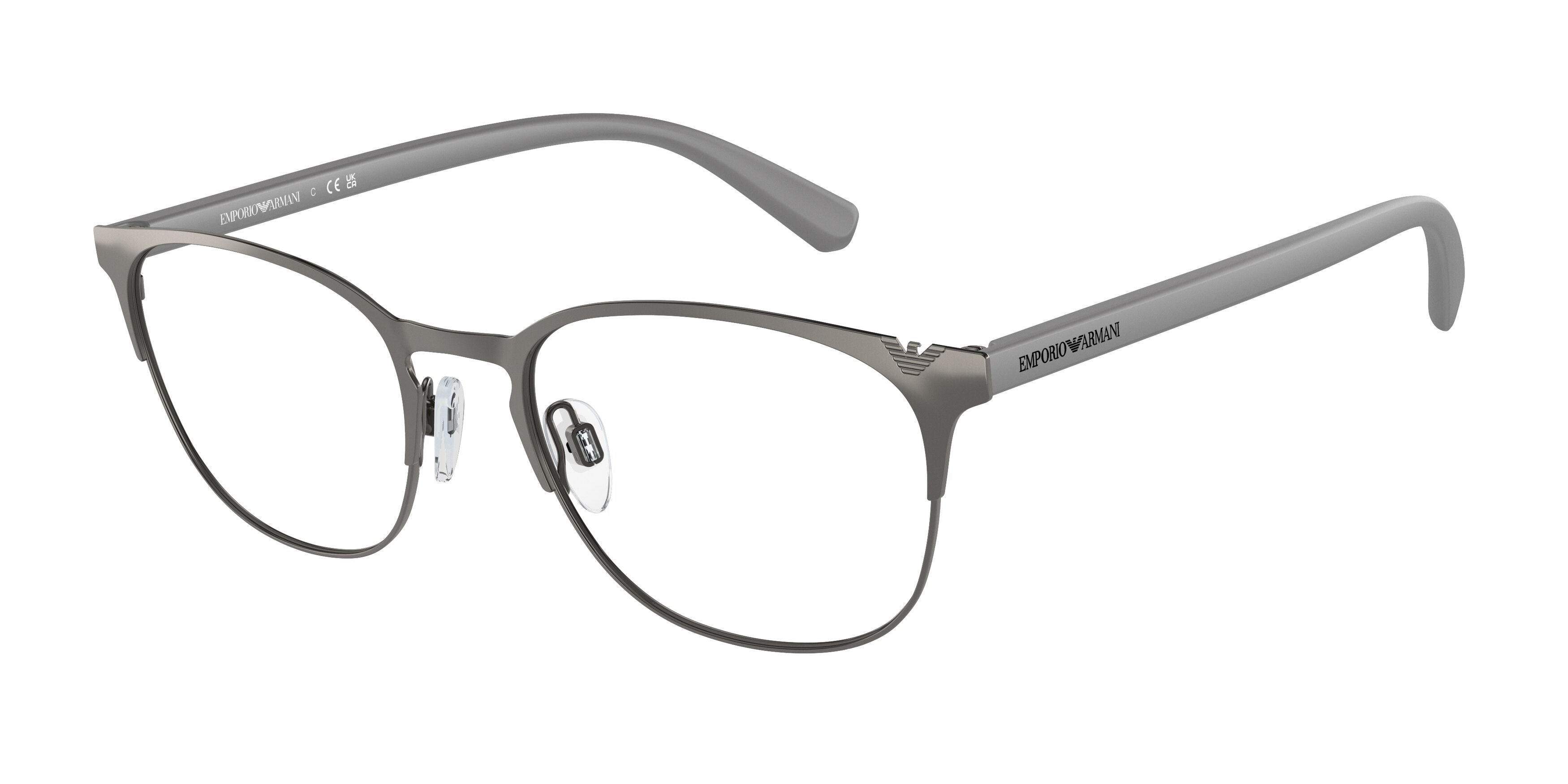 Emporio Armani EA1059 Oval Eyeglasses 3095-Matte Gunmetal 51-140-19 - Color Map Grey