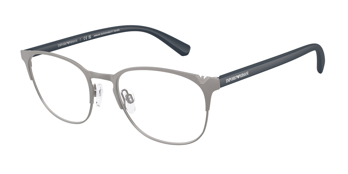 Emporio Armani EA1059 Oval Eyeglasses 3096-Matte Gunmetal 53-145-19 - Color Map Grey