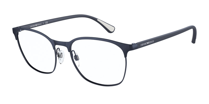 Emporio Armani EA1114 Oval Eyeglasses 3018-Matte Blue 54-145-19 - Color Map Blue