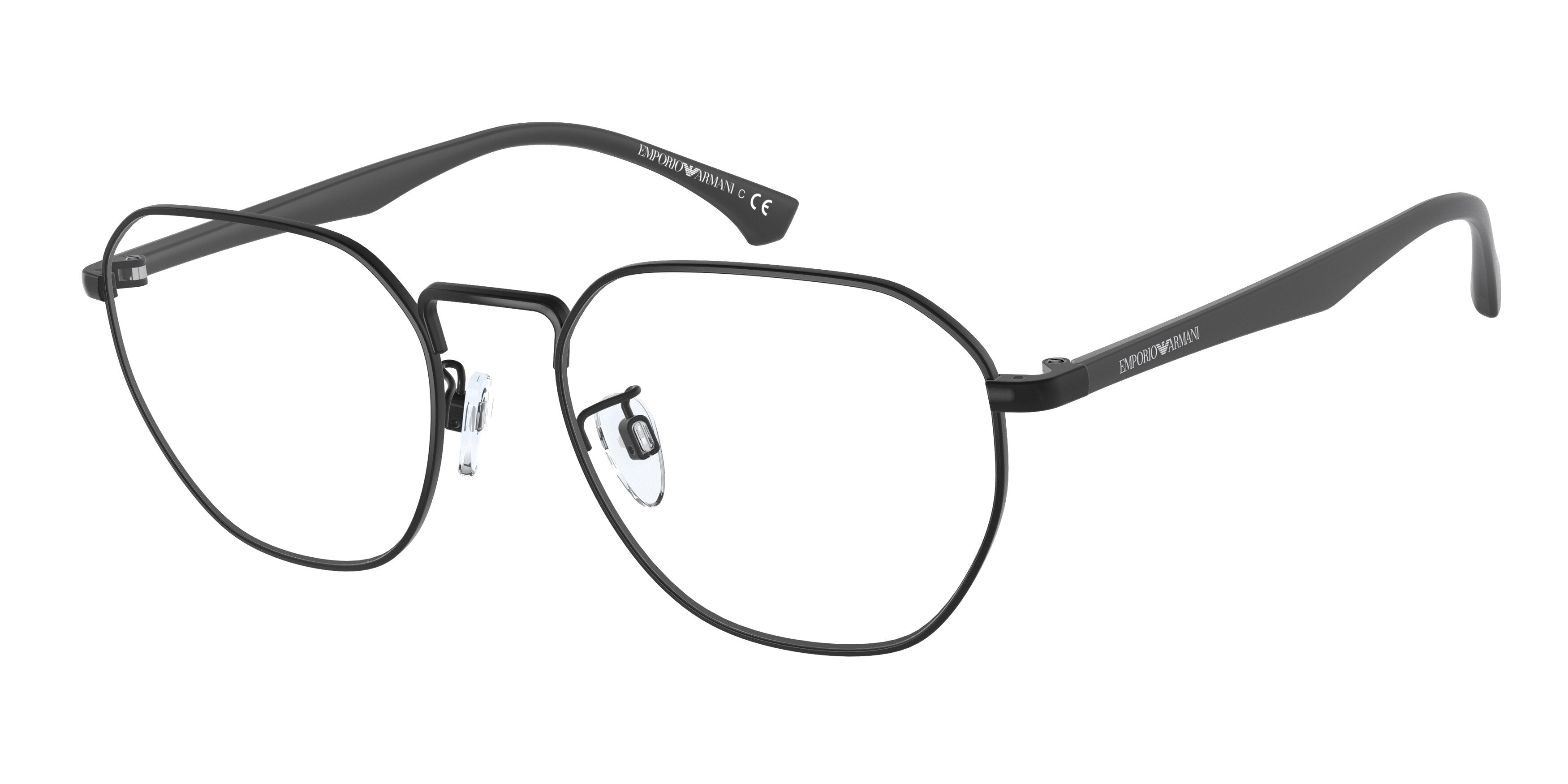 Emporio Armani EA1128D Round Eyeglasses  3001-Matte Black 55-145-19 - Color Map Black