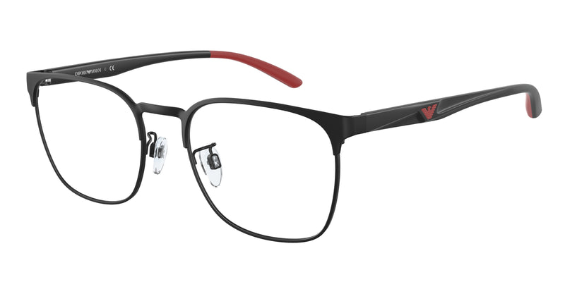 Emporio Armani EA1135D Pillow Eyeglasses 3001-Matte Black 55-145-20 - Color Map Black
