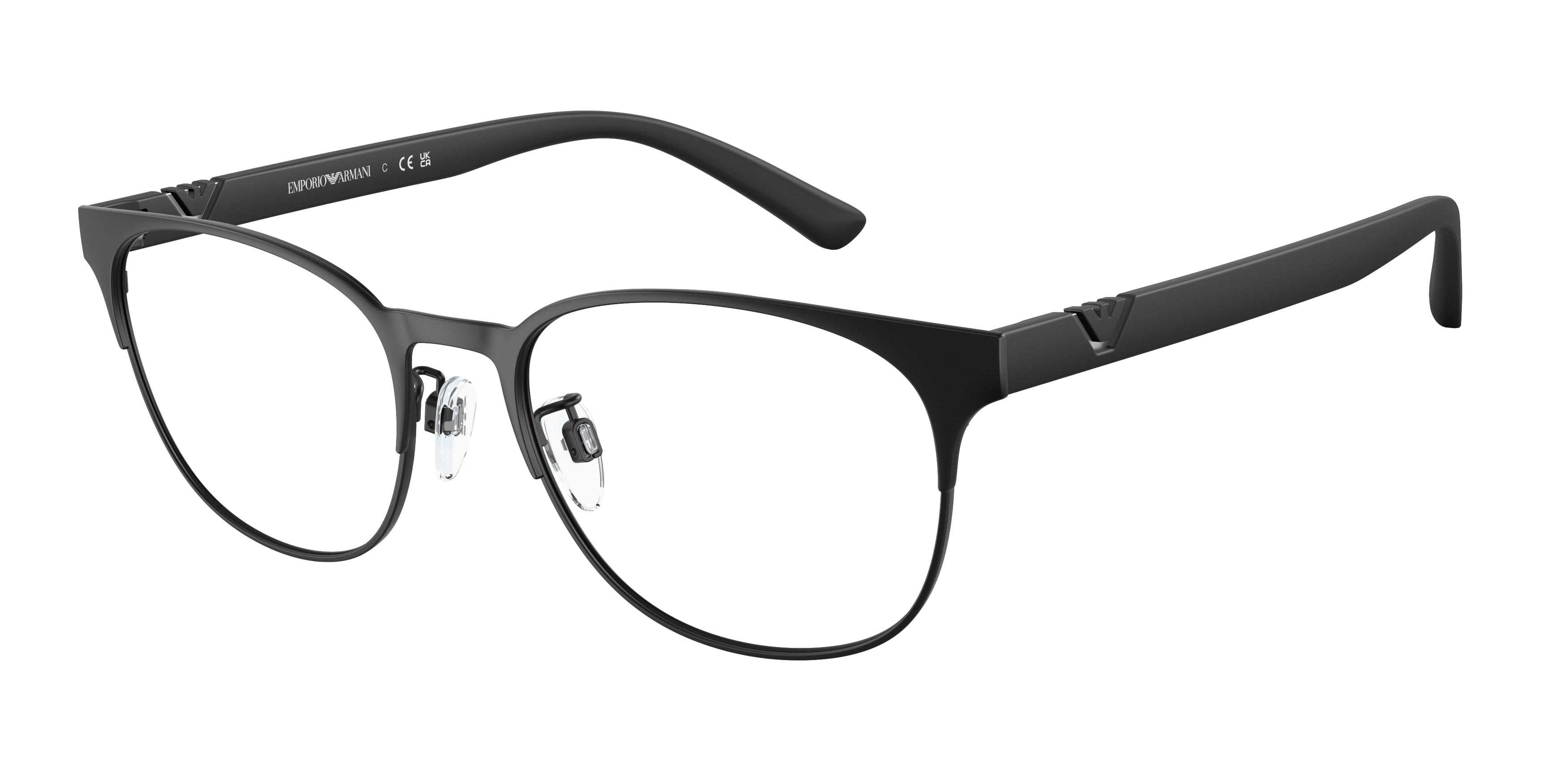 Emporio Armani EA1139 Pillow Eyeglasses 3001-Matte Black 55-145-19 - Color Map Black