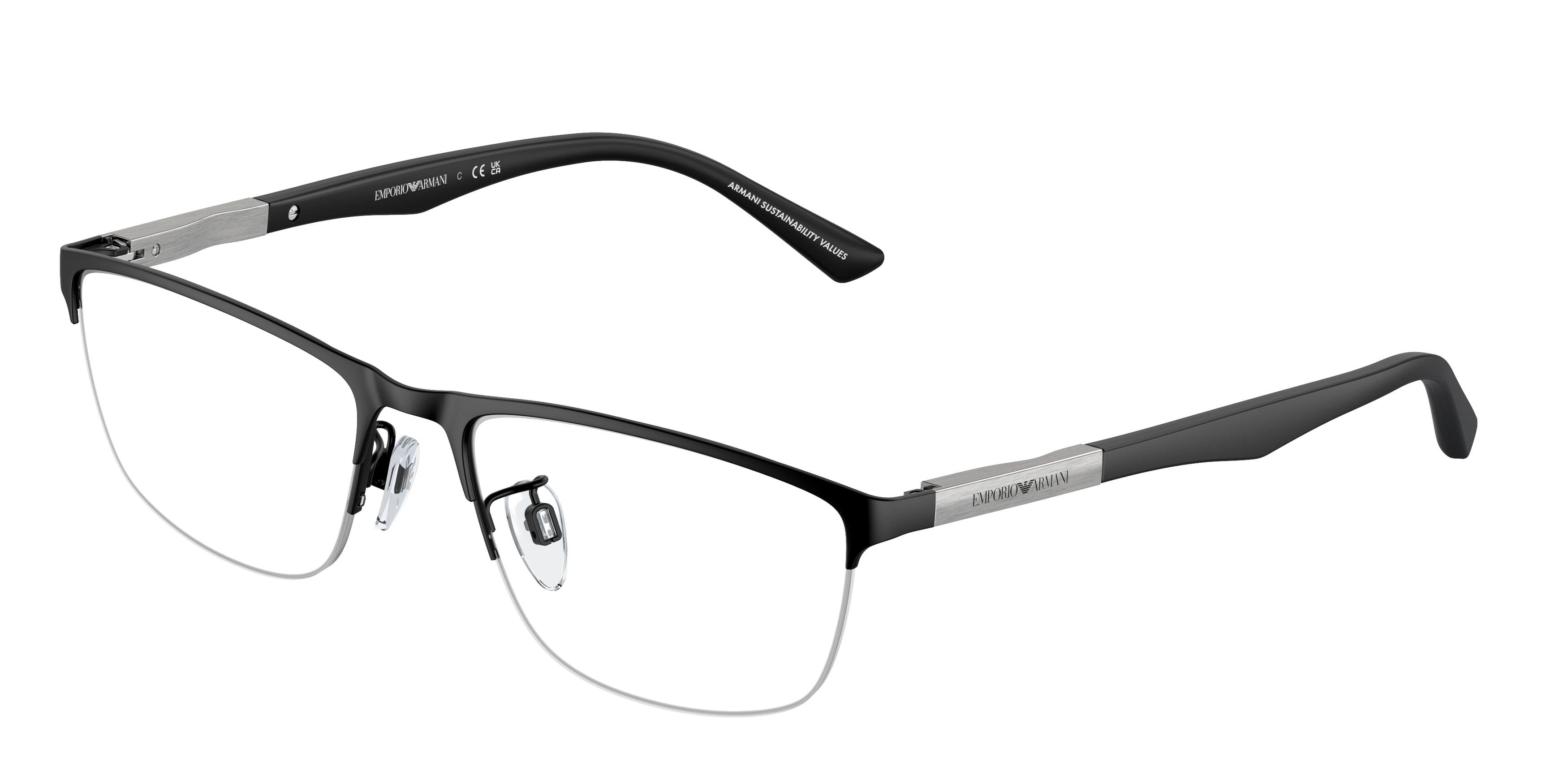 Emporio Armani EA1142 Pillow Eyeglasses 3001-Matte Black 56-145-18 - Color Map Black