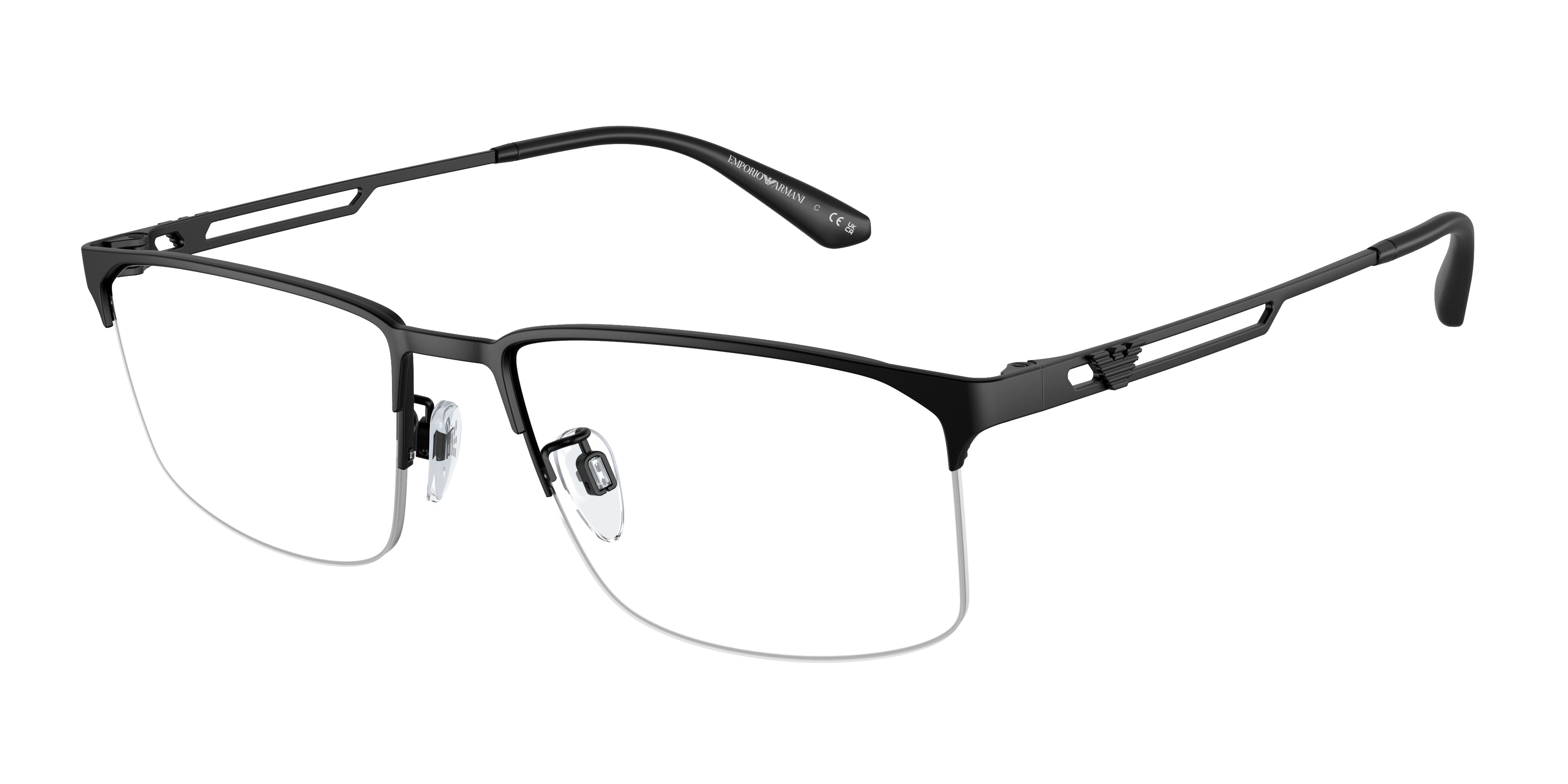 Emporio Armani EA1143 Pillow Eyeglasses 3001-Matte Black 57-145-18 - Color Map Black
