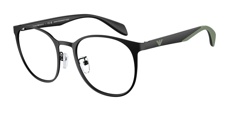 Emporio Armani EA1148 Phantos Eyeglasses 3001-Matte Black 52-145-20 - Color Map Black