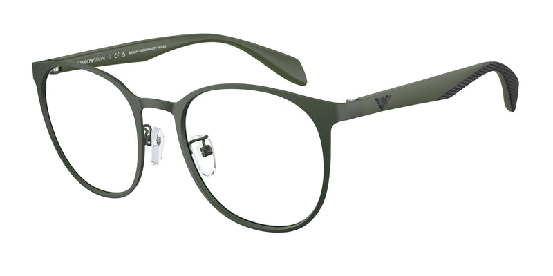 Emporio Armani EA1148 Phantos Eyeglasses 3017-Matte Green 50-145-20 - Color Map Green